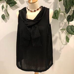🆕 Michael Kors Black Sleeveless Blouse Size 12